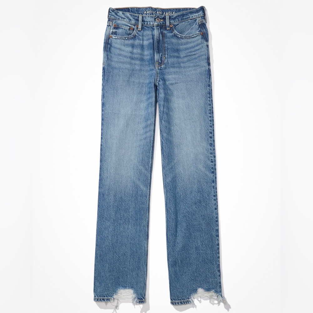 AE Dreamy Drape Super High-Waisted Baggy Wide-Leg Jean Size 16 Long